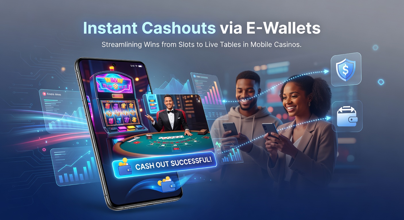 Illustration of e-wallet icons connecting a slot machine win to a live dealer table on a casino app