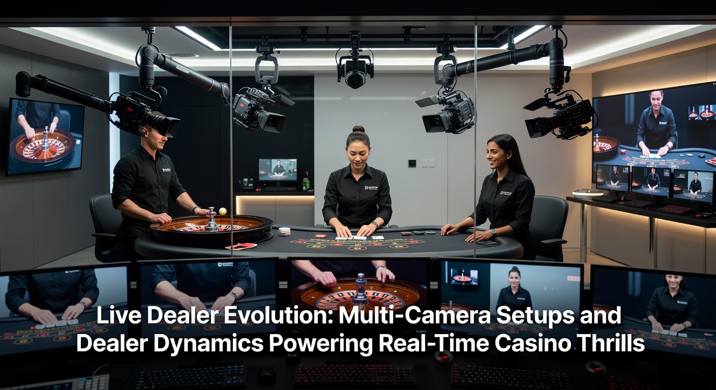 Live dealer engaging players at a multi-game table setup, surrounded by advanced camera rigs and streaming equipment
