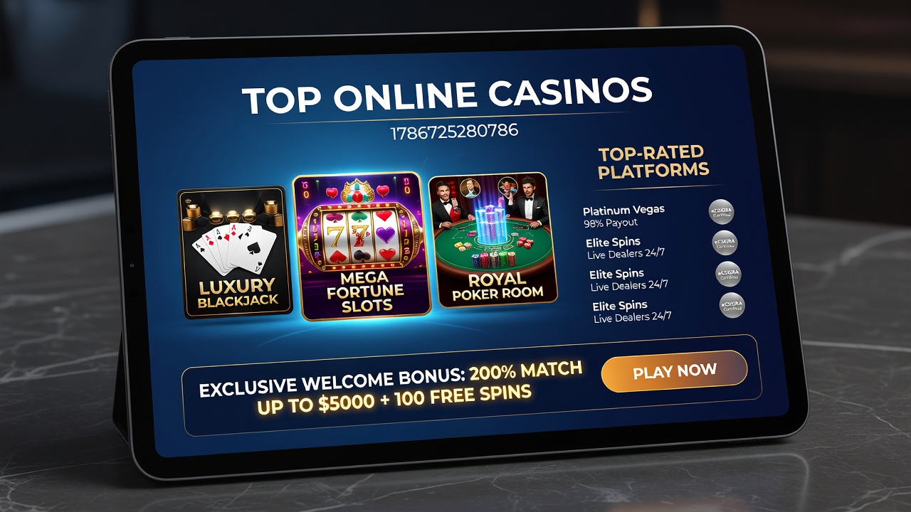 Mobile interface showing popular casino games and navigation features