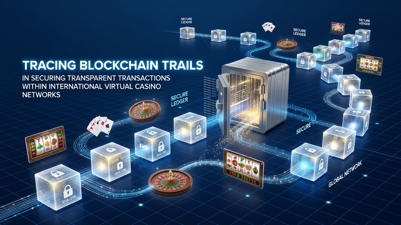Blockchain network visualization showing transaction trails across international casino platforms